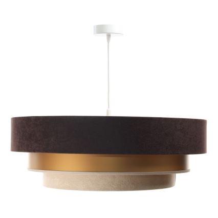 Підвісний світильник на тросі TRINITI 1xE27/60W/230V коричневий/золотий/бежевий