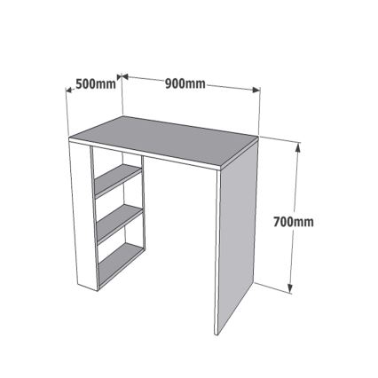 Письменный стол COOL 70x90 см белый