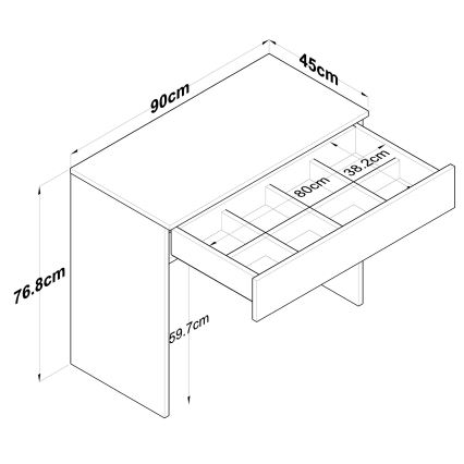 Письменный стол RANI 90x76,8 см белый