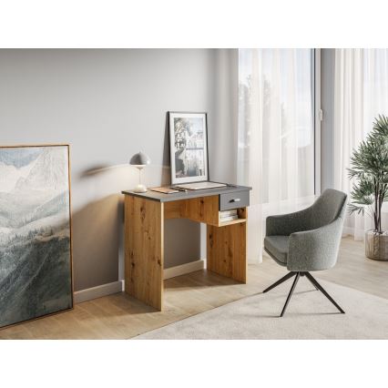 Письменный стол RICO, дуб artisan/серый