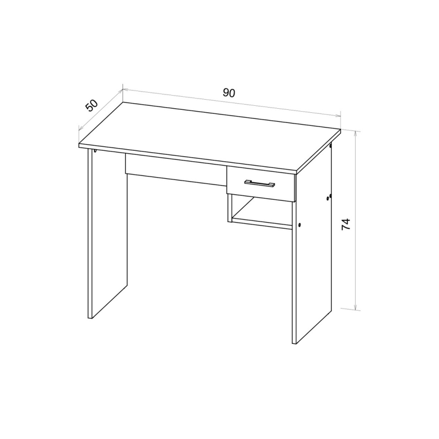 Письменный стол RICO, дуб artisan/серый