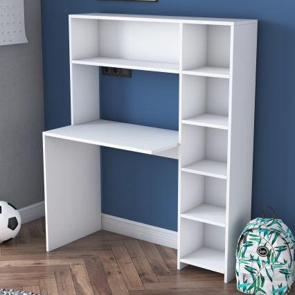 Письменный стол с полкой RANI 113,2x141,8 см белый