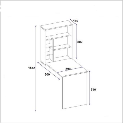 Письменный стол с полкой SEDIR 154,2x90 см белый
