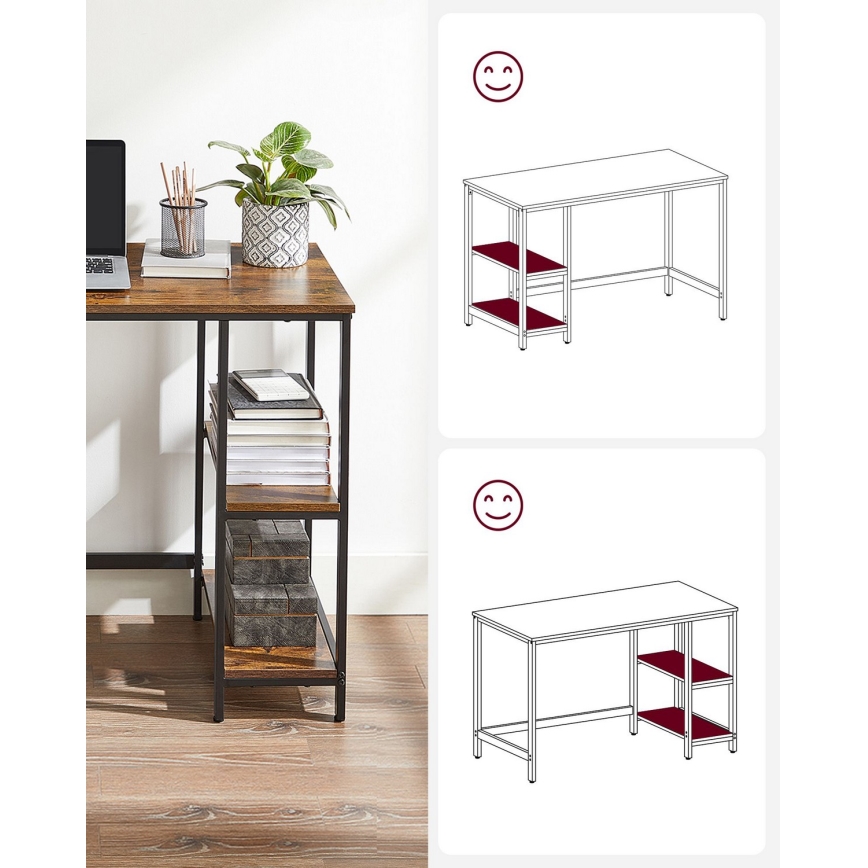 Письменный стол SOLEA коричневый/черный