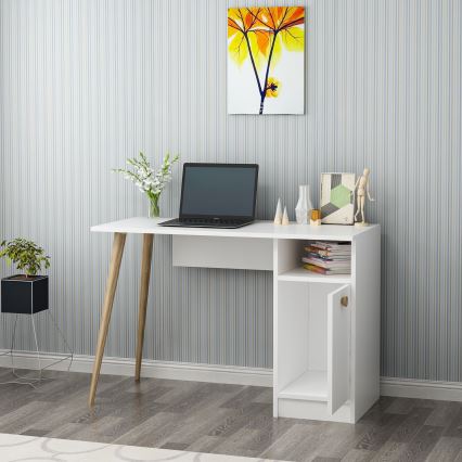 Письмовий стіл CANNAS 110x74 см білий/коричневий