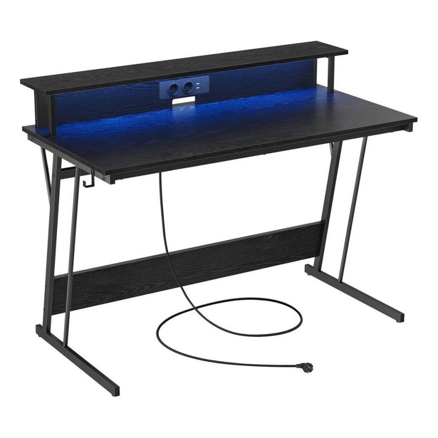 Письмовий стіл із підсвіткою SOLEA-X, чорний