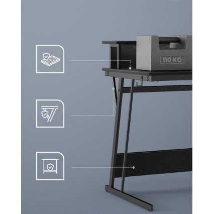 Письмовий стіл із підсвіткою SOLEA-X, чорний