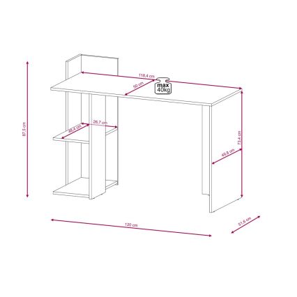 Письмовий стіл MARLO бетонно-сірий/білий
