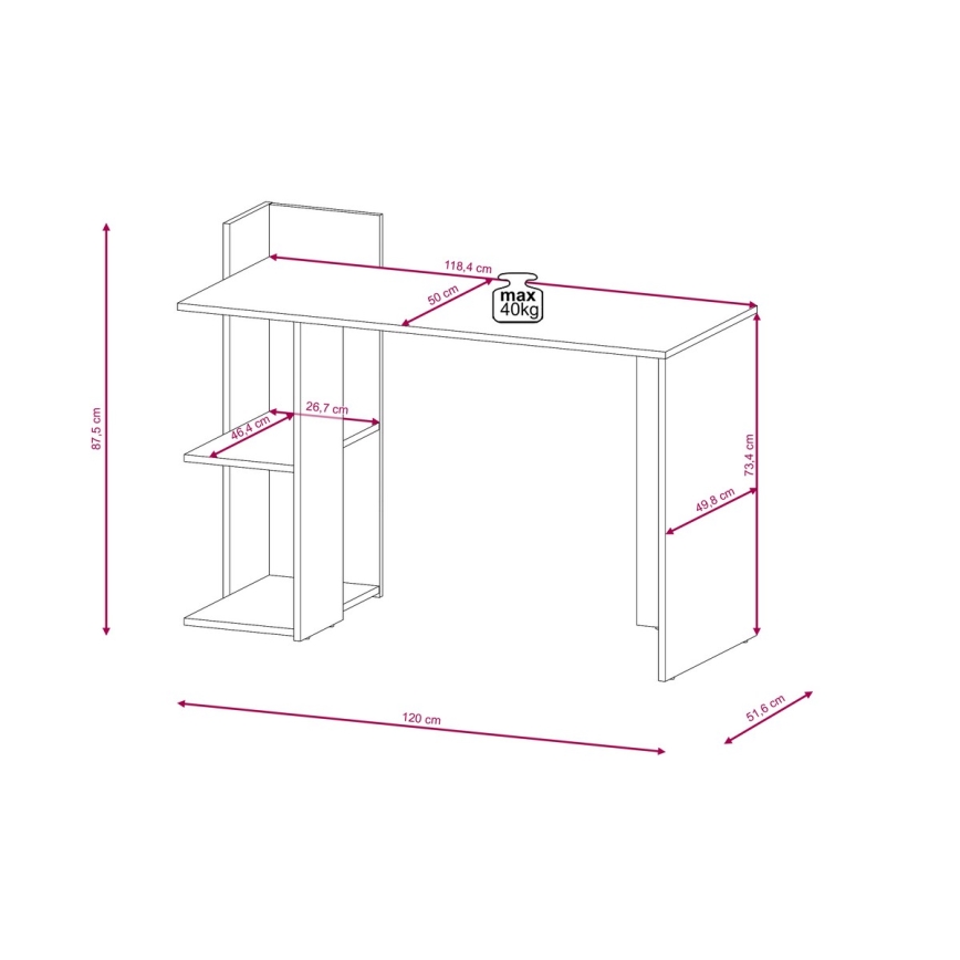 Письмовий стіл MARLO дуб artisan/білий