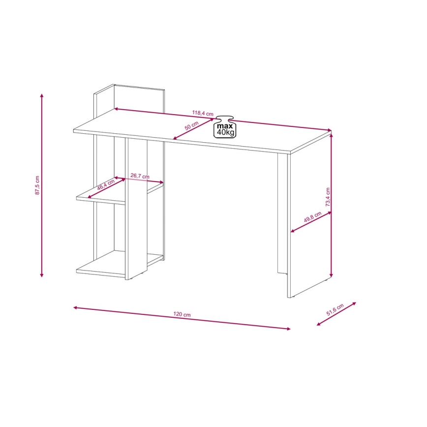 Письмовий стіл MARLO, дуб артізан/антрацит