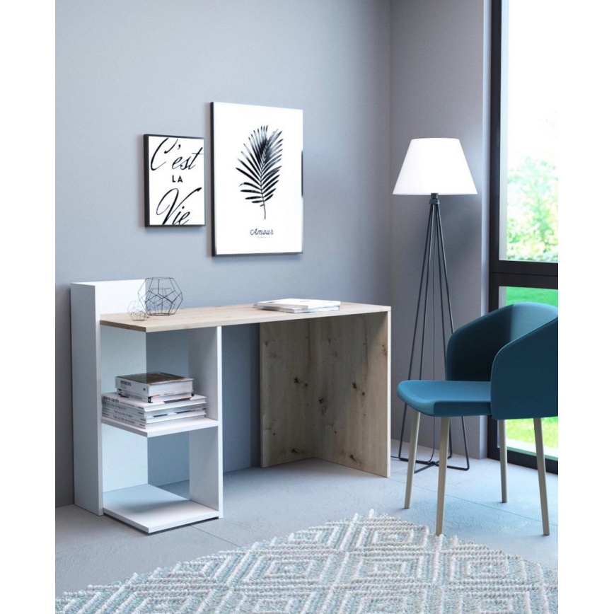 Письмовий стіл МАРЛО дуб артізан/білий