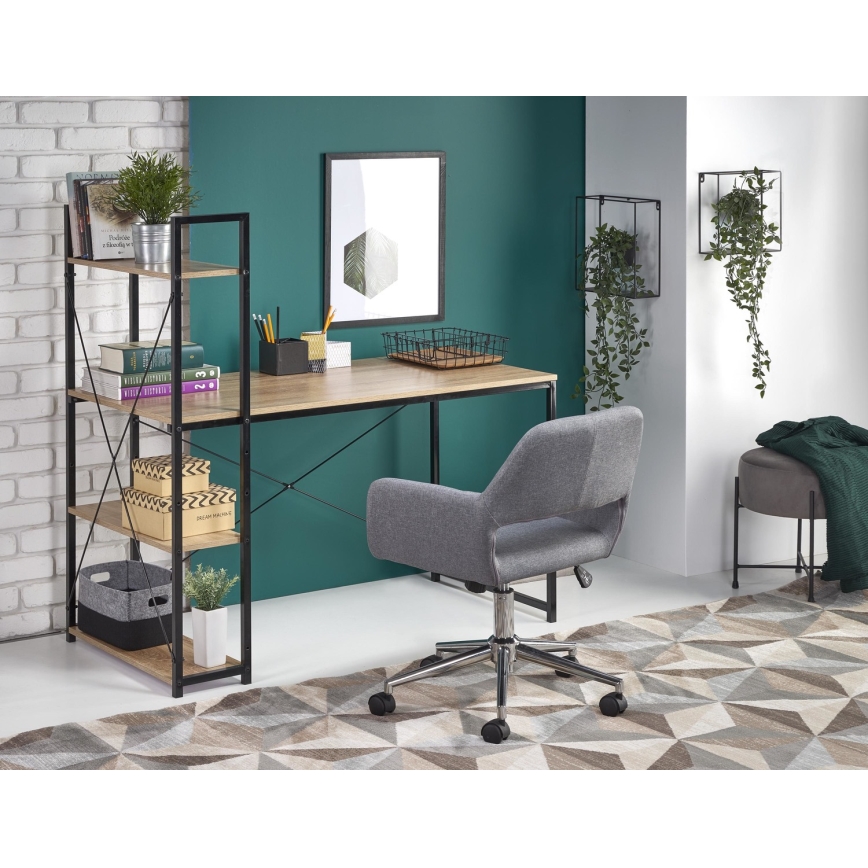 Письмовий стіл SERENOR чорний/дуб сонома