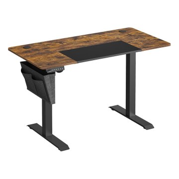 Письмовий стіл SOLEA-X з регулюванням висоти, коричневий/чорний