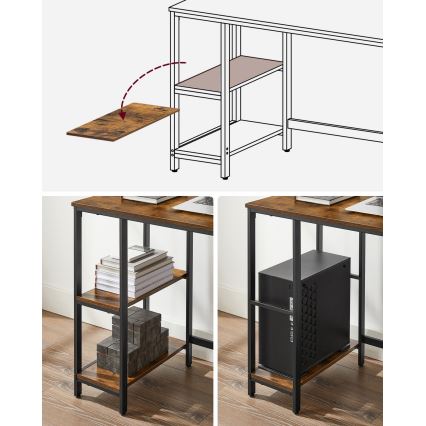 Письмовий стіл SOLEA коричневий/чорний