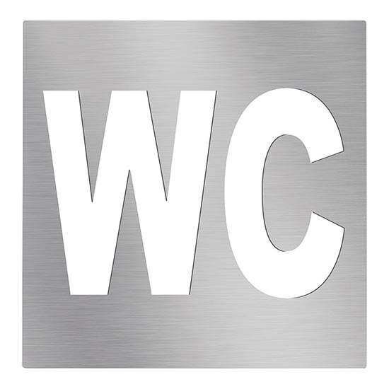 Піктограма WC 12x12 см нержавіюча/срібляста