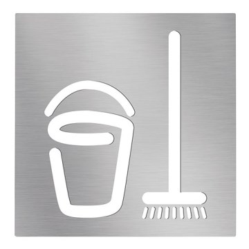 Піктограма Кімната прибирання 12x12 cm нержавіюча сталь/срібляста