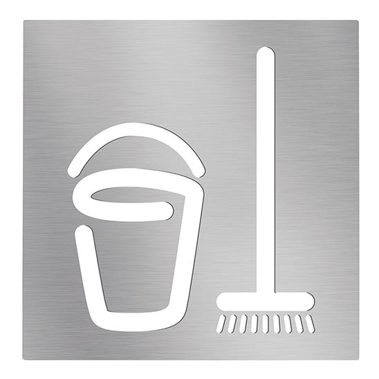 Пиктограмма «Уборочная комната» 12x12 см нержавеющая сталь/серебристая
