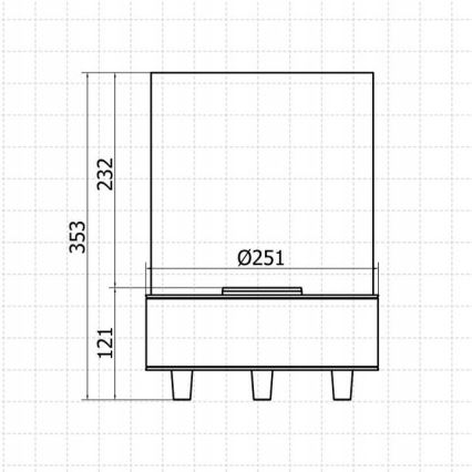 Planika - Біокамін 36,3x25,1 см 2,5kW чорний