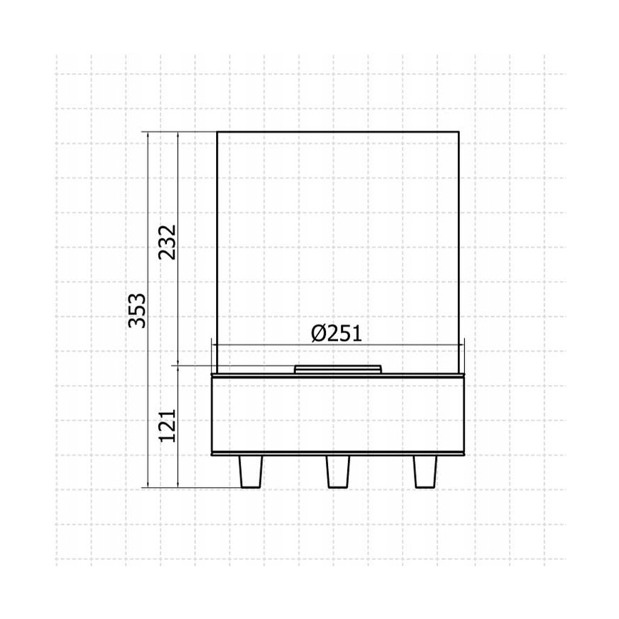 Planika - Біокамін 36,3x25,1 см 2,5kW чорний