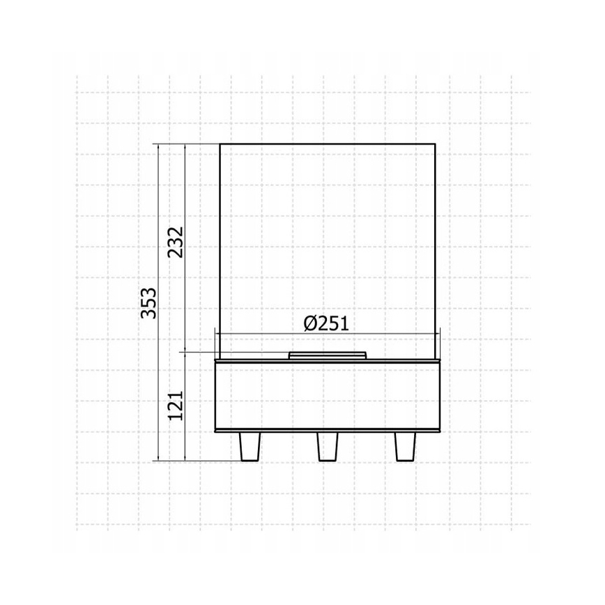 Planika - Біокамін 36,3x25,1 см 2,5kW бежевий