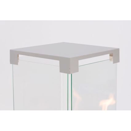 Planika - Уличный газовый камин 142x36 см 8 кВт 1xAAA серый + защитный чехол
