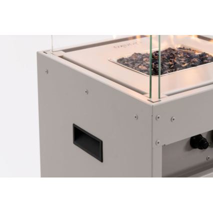 Planika - Вуличний газовий Камін 142x36 см 8kW 1xAAA білий + Захисна кришка