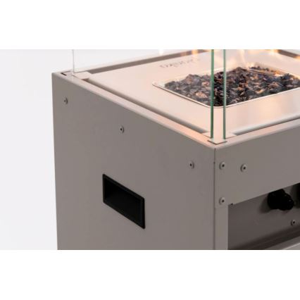 Planika - Вуличний газовий Камін 142x36 см 8kW 1xAAA сірий + Захисна кришка