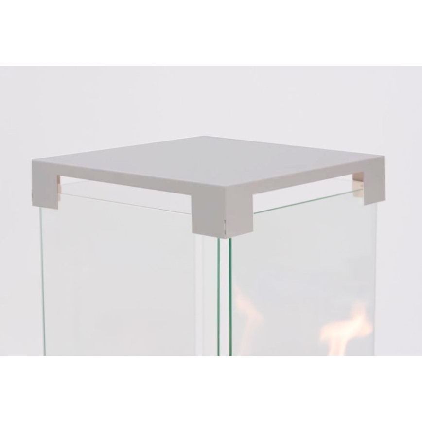 Planika - Вуличний газовий Камін 142x36 см 8kW 1xAAA сірий + Захисна кришка