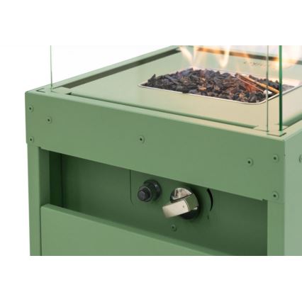 Planika - Вуличний газовий Камін 142x36 см 8kW 1xAAA зелений + Захисна кришка