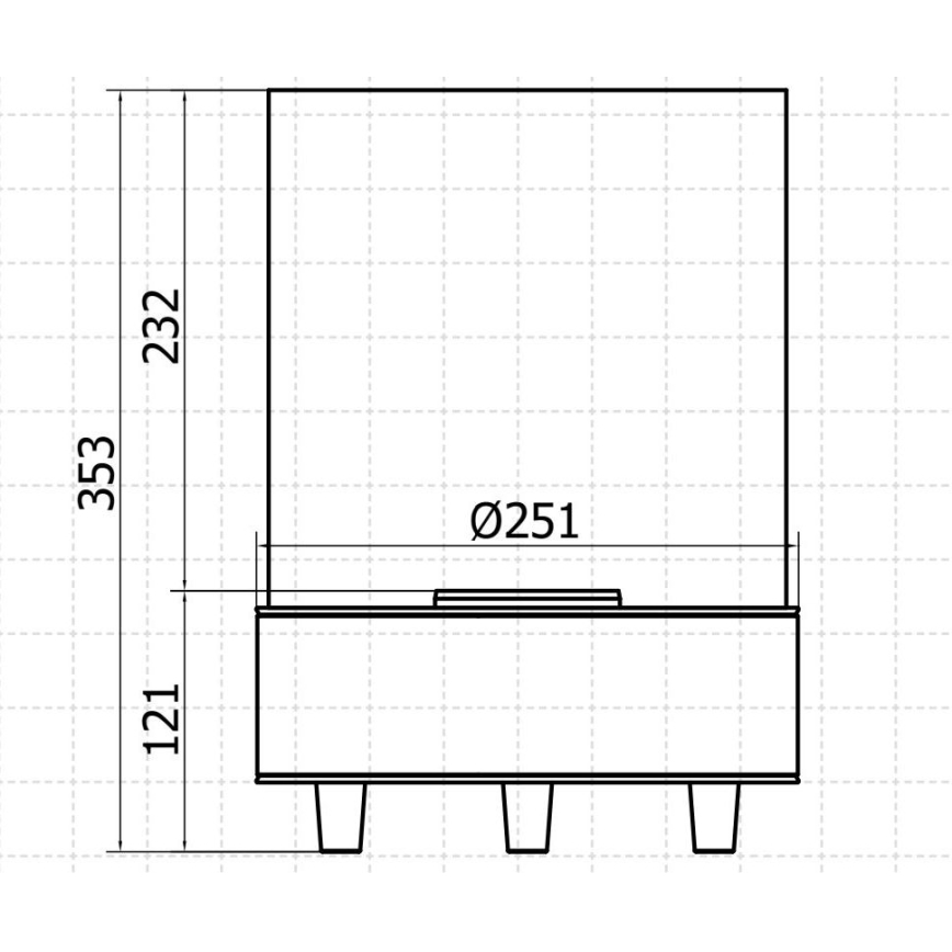 Planika - Биокамин 35,3x25,1 см 2,5kW черный