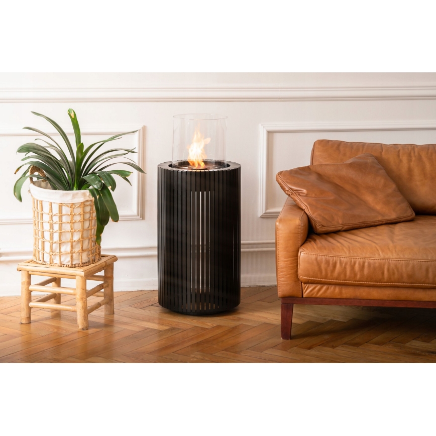 Planika - Біокамін 87x37,6 см 2,5kW чорний + захисний чохол