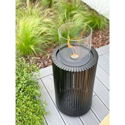 Planika - Біокамін 87x37,6 см 2,5kW чорний + захисний чохол