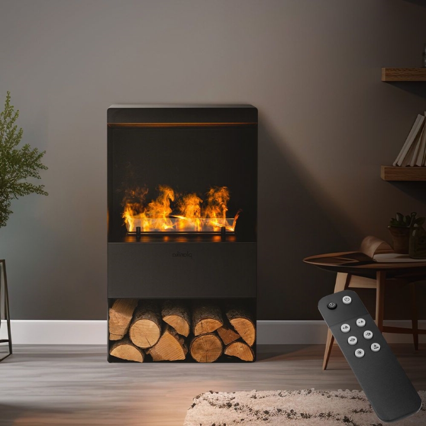 Planika - Паровий камін з пультом дистанційного керування 83x48 см 125W/230V чорний
