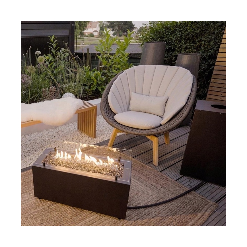 Planika - Уличный газовый камин 41,4x69,8 см 10kW 1xAAA черный + защитный чехол