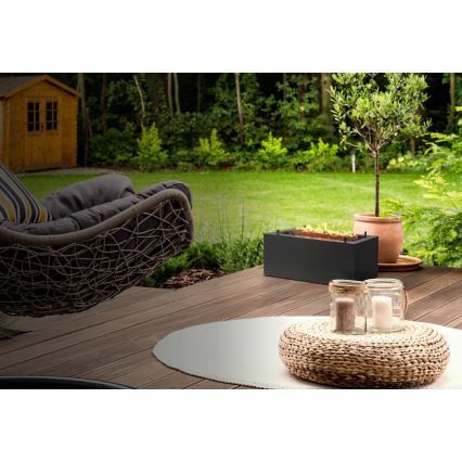 Planika - Уличный газовый камин 41,4x69,8 см 10kW 1xAAA черный + защитный чехол