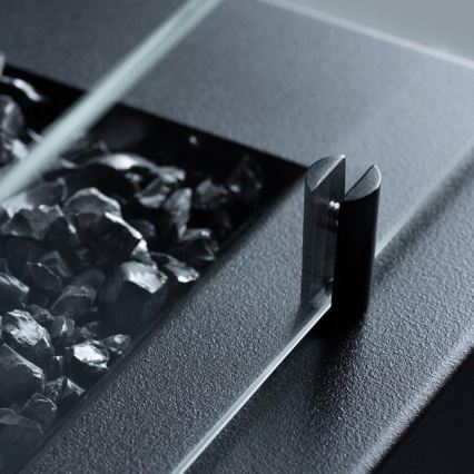 Planika - Вуличний газовий Камін 41,4x69,8 см 10kW 1xAAA чорний + Захисна кришка