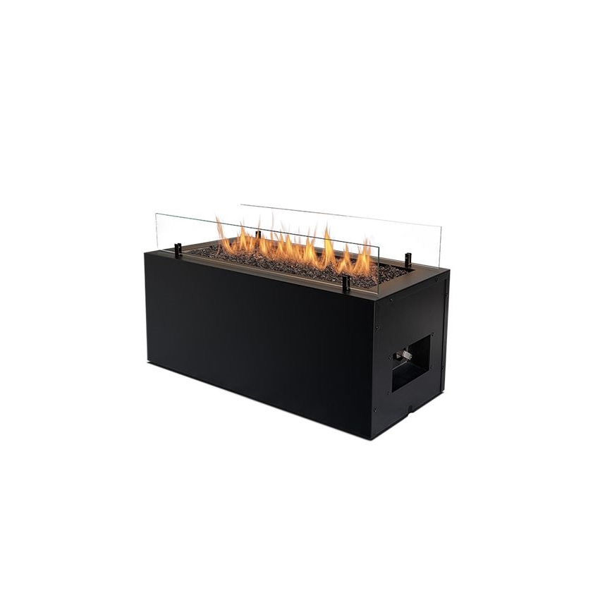 Planika - Вуличний газовий Камін 41,4x69,8 см 10kW 1xAAA чорний + Захисна кришка