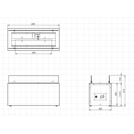 Planika - Вуличний газовий Камін 41,4x69,8 см 10kW 1xAAA чорний + Захисна кришка