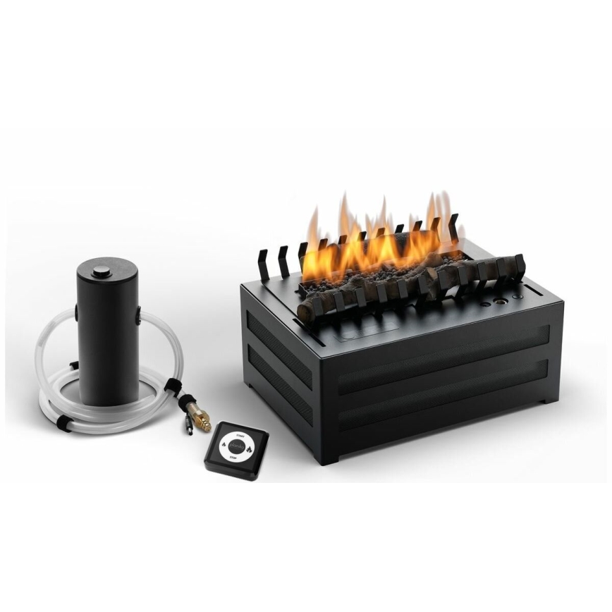 Planika - Біокамін з пультом дистанційного керування 20,8x38,5 см 2,5kW/230V чорний
