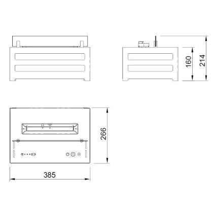 Planika - Біокамін з пультом дистанційного керування 20,8x38,5 см 2,5kW/230V чорний