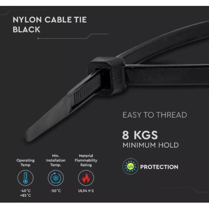 Пластикові кабельні стяжки 2,5x100мм 100шт. чорний