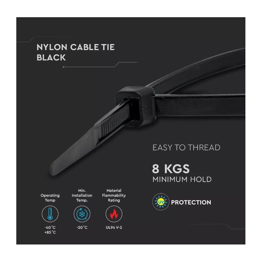 Пластиковые кабельные хомуты 2,5x150 мм 100 шт. черные