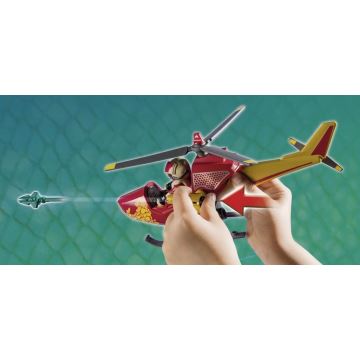 Playmobil - Детский конструктор вертолет и птеродактиль 39 деталей