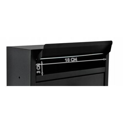 Почтовый ящик 21,7x32 см чёрный