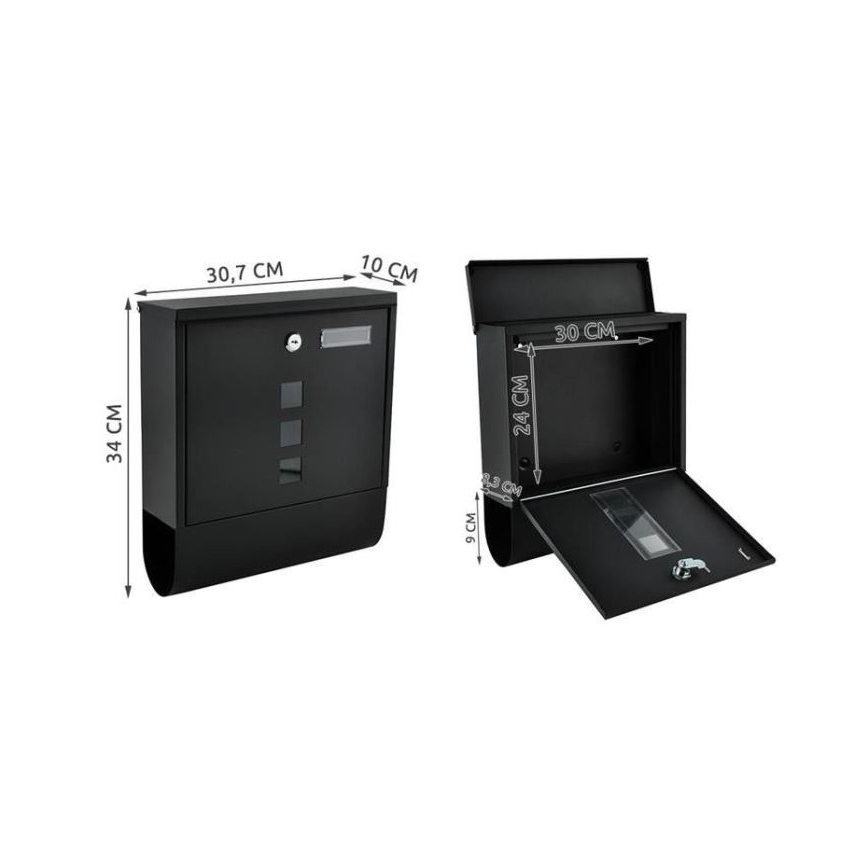 Почтовый ящик 34x30,7 см черный