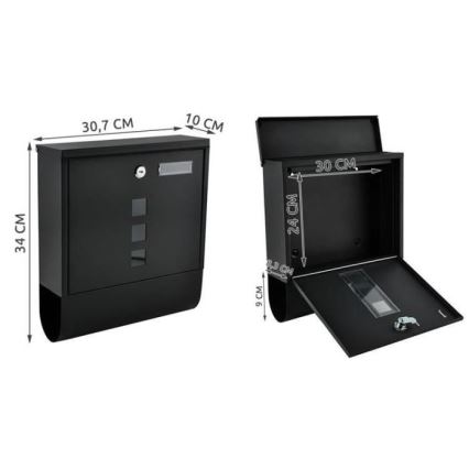 Почтовый ящик 34x30,7 см черный