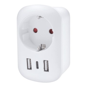 Подорожній адаптер для UK 230V 2x USB-A + 1x USB-C