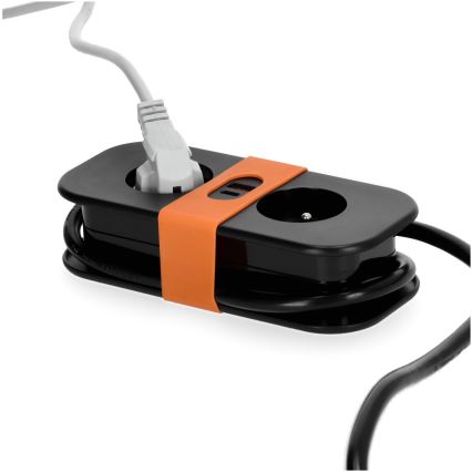Подовжувач 2 розетки + 2xUSB 1,4 м чорний