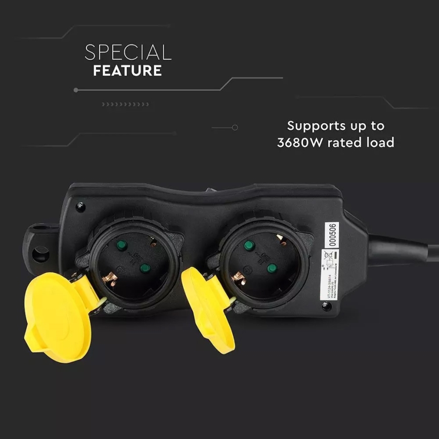 Подовжувач 4 розетки SCHUKO 3м IP44