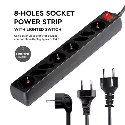 Подовжувач з вимикачем SCHUKO 8Z 1,5 м